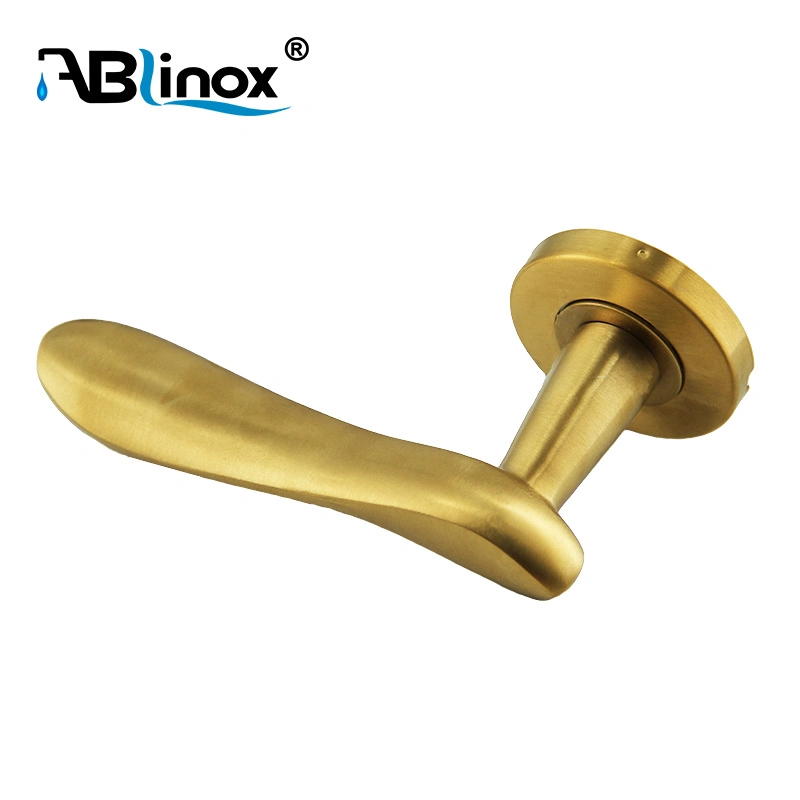 Ablinox Interior SUS 304/316 Stainless Steel Gold Color Lock Bathroom Aluminum Zinc Alloy Door Lever Lock Pull Handle Hardware