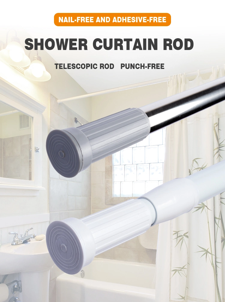 2022 New Bathroom Accessories Adjustable Bathroom Expandable Rod Tension Shower Pole for Curtain
