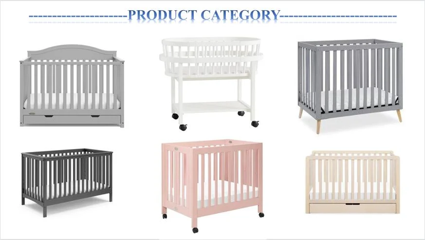 New Arrival Daycare Baby Cot Bed Solid Wooden Bedside Baby Crib