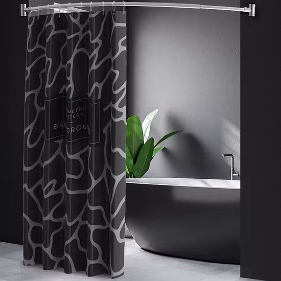 Verstellbare Duschvorhangstange aus hochwertigem 304-Edelstahl, rutschfest und rostfrei